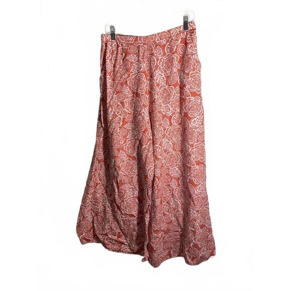 Midnight sky Women's Wide Leg Pants with Floral Print Large - Picture 1 of 9
